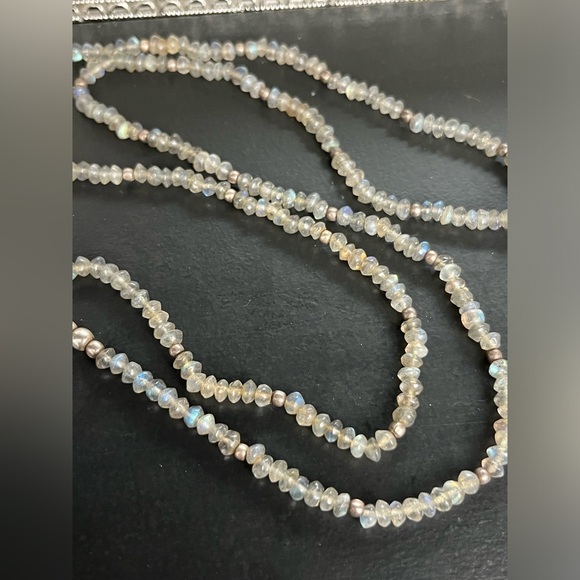 Doug Paulus India Sterling Silver 925 Labradorite Cross Pendant Bead Necklace - Picture 11 of 16